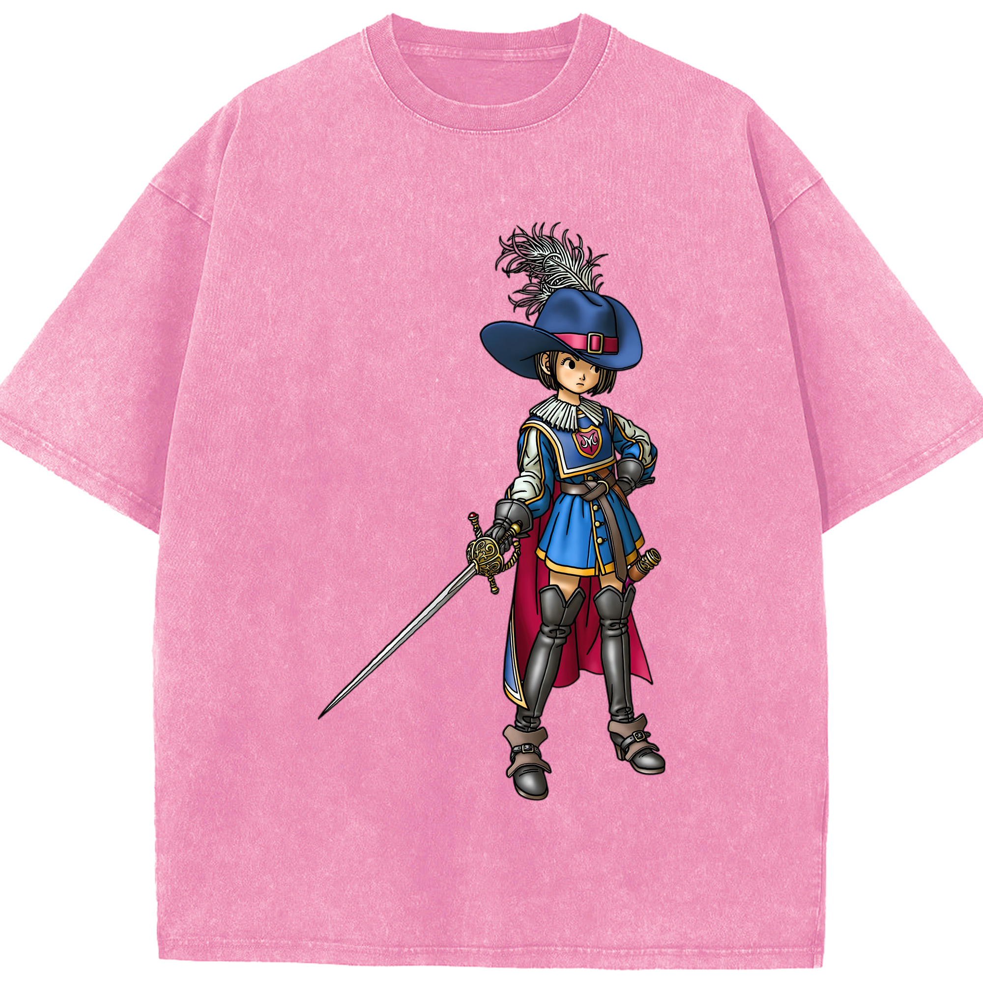 （画像用） ドラゴンクエスト Doragon Kuesuto Dragon Quest 綿100% ヴィンテージ風 半袖Tシャツ（フロントプリント）